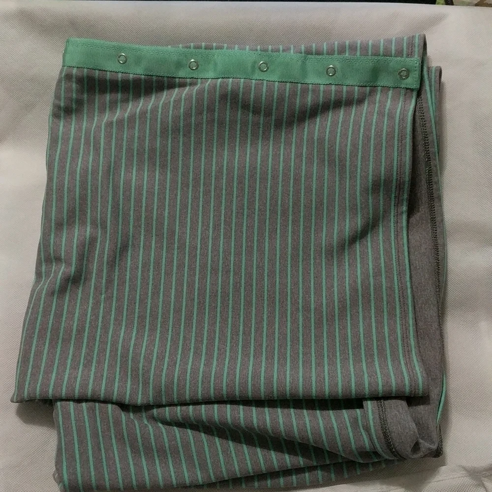 𝅺Lululemon Vinyasa Rulu Scarf Menthol Mint Green Heather Grey Stripe Reversible